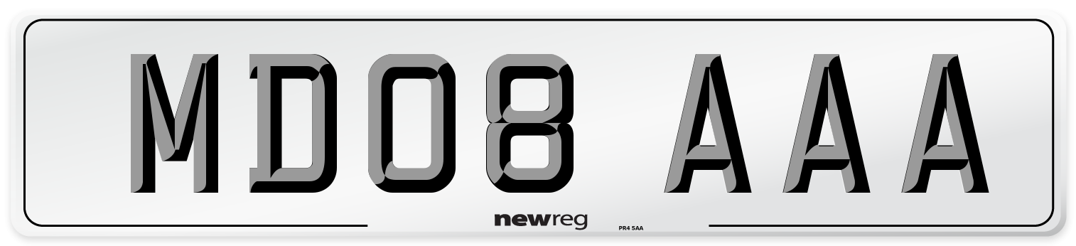 MD08 AAA Number Plate from New Reg